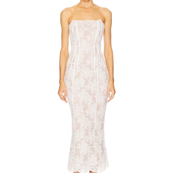 NWT Capulet Midi Dress in White Chantilly LaceV. Chapman